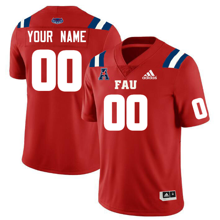 Custom Florida Atlantic Owls Name And Number College Football Jerseys Stitched Sale-Red